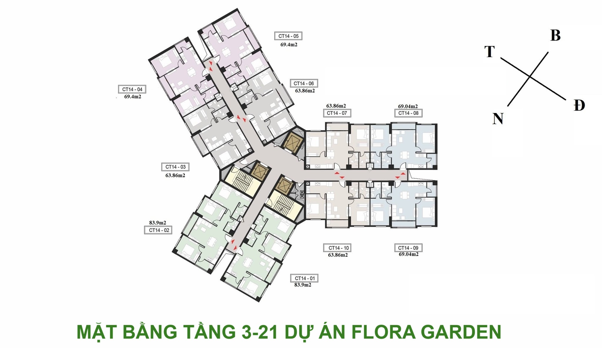 mặt bằng dự án flora garden tứ hiệp thanh trì